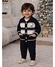 Little Surprise Box Blended Knit Full Sleeves Striped Winter Shirt & Pant Set - Black