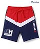 Honeyhap Premium 100% Cotton Knit Cut N Sew Text Printed Shorts With Bio Finish - Oceana & Hi Risk Red