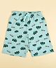 Kiddopanti Cotton Knit All Over Off Road Explorer Text Car Printed Shorts - Light Green