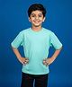 Kiddopanti Cotton Knit Half Sleeves Solid Tee - Aqua Green