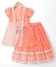 Babyhug Net Woven Sleeveless Floral Embroidered Choli Lehenga  & Jacket Set - Orange