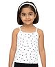 Plan B Cotton Knit Sleeveless Polka Dots Printed Camisoles - White