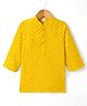 Babyhug Cotton Blend Woven Full Sleeves Kurta Pyjama Set With Sequin Detailing - Yellow