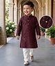 Babyhug Cotton Blend Woven Full Sleeves Embroidered & Sequinned Kurta Pyjama Set -Maroon