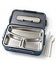 Honor Your Home Portable Lunch Box With Spoon and Fork |BPA Free| Leak Resistant|3 compartment with spoon and fork, 1 Dip Container|1000ML|Perfect for School Kids & Outdoors| Teal Blue