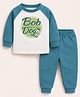 The little lookers Woollen Knit Full Raglan Sleeves Dog Printed Thermal Set - Green