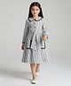 Bella Moda Cotton Woven Full Sleeves Front Pockets Striped Dress - Black