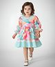 Bella Moda Cotton Woven Full Sleeves Tie Dye Frill Detailed  Dress - Multi Colour