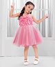 Ministitch Net Woven Sleeveless Ruffles Detailed Dress - Baby Pink