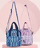 PB Pearlbags Set Of 2 Striped & Unicorn Printed Sling Bags - Lavender & Blue