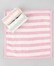 Pink Rabbit Terry Knit Striped Hand & Face Towels  L 25.5 X B 22 cm Pack of 3 - Beige, Green & Pink