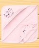 Pink Rabbit Terry Knit Unisex Towel With Hello Baby Print L 80 x B 80 cm - Light Pink