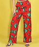 Cutiekins Woven Floral Printed Pant - Red & Green