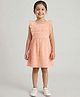 Creative Kids Cotton Woven Sleeveless Frill Detailed Schiffli Embroidered Dress - Cream