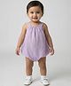 Creative Kids Georgette Woven Sleeveless Swiss Dots Detailed Onesie - Purple