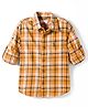 US Polo Assn Cotton Woven Full Sleeves Checkered Shirt - Mustard