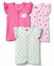 Babyhug 100% Cotton Knit Half Sleeves Kitty & Floral Printed Jhablas Pack Of 3 - Multicolor