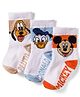 Cute Walk by Babyhug Disney  Non Terry Knit Anti-Bacterial Anklet Length Socks with Mickey Mouse Graphic Pack of 3 - White