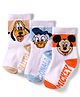 Cute Walk by Babyhug Disney  Non Terry Knit Anti-Bacterial Anklet Length Socks with Mickey Mouse Graphic Pack of 3 - White