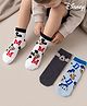 Cute Walk by Babyhug Disney Knit Ankle Length Antibacterial Socks with Mickey Mouse Design Pack of 3 - Multicolor