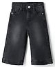 US Polo Assn Cotton Woven Full Length Wide Leg Washed Jeans - Black