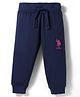 US Polo Assn Cotton Knit Full Length Lounge Pant Brand Logo Embroidery - Navy Blue