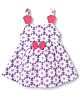 Dew Drops Cotton Woven One Piece Dresses/Frocks Sleeveless Floral Print Mauve 3-6 Months