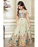 Lagorii Silk Woven Sleeveless Animal Embroidered Lehenga Choli Set - White