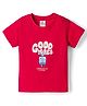 Ollypop Sinker Knit Half Sleeves Text & Bike Printed T-Shirt - Red
