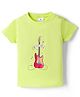 Ollypop Sinker Knit Half Sleeves T-Shirt With Guitar Print - Light Green