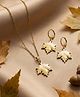 Funkrafts Maple Leaf Applique Detailed Jewellery Set - Yellow