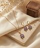 Funkrafts Rose Charm Detailed Jewellery Set - Purple