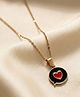Funkrafts Heart Charm Detailed Necklace - Black & Red