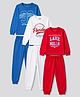 Primo Gino 100% Cotton Knit Full Sleeves T-Shirt & Pyjama Night Suits with Text Print Pack of 3 - Multicolor