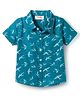 Babyhug Cotton Woven Half Sleeves Shirt With Bird Print - Blue