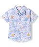 Babyhug Cotton Woven Half Sleeves Shirt With Boat Print - White