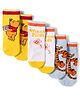 Cute Walk by Babyhug Disney Non Terry Knit Anti-Bacterial Ankle Length Socks with Winnie the Pooh Graphic Pack of 3 - Yellow & White