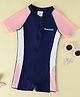 Pine Kids Raglan Half Sleeves Cut N Sew Legged Swimsuit - Navy Blue