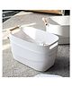 STOR Storage Bin with Wooden Handle, 3.5 L | White |Polypropylene Storage Container | Home Organizer