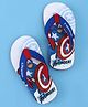 Pine Kids Marvel Slip On Flip Flops with Captain America Print - Blue