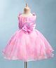 Blabber Sleeveless Stone Embellished Floral Applique Detailed Knee Length Dress - Pink