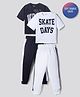 Primo Gino 100% Cotton Knit Half Sleeves T-Shirts & Pyjamas Night-Suit With Text Print Pack of 2 - Multicolor