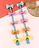 Asthetika Bow Applique & Tassel Detailed Alligator Hair Clips - Blue