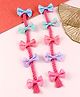 Asthetika Floral Printed Bow Applique & Tassel Detailed Alligator Hair Clips - Pink