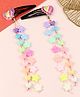 Asthetika Floral Designed Beads Tassel Detailed Snap Clips - Multi Colour