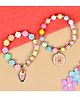 Asthetika Set of 2 Ice Cream & Donut Charms Embellished Beaded Bracelets - Multi Colour