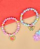 Asthetika  Set of 2 Beads & Charms Detailed Bracelets - Pink Blue