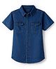 Pine Kids Solid Denim Shirt with Pockets - Dark Blue