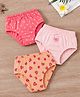 Babyoye Cotton Elastane Knit Heart Polka Dots & Bow Printed Panties and Bloomers Pack of 3 - Pink Red & Orange