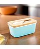 Ceramic Butter Dishwith Bamboo Lid  SS Knife|600ml|Light Blue|YX22-LB